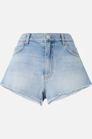 Pinko Short en denim clair à franges, , 27