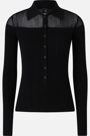 Pinko Polo en maille côtelée à manches longues, , XL