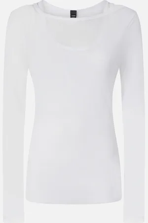 Pinko T-shirt léger à manches longues en jersey effet gaze, , M