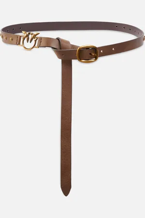 Pinko Ceinture longue en cuir de 2 cm avec applications, , XS