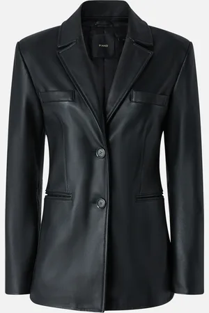 Pinko Blazer droit en cuir nappa, , 46