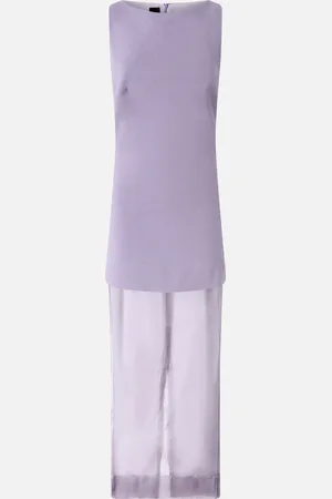 Pinko Robe longue de cérémonie en lin et organza, , 48