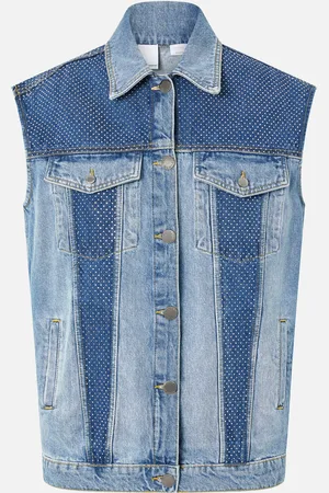 Pinko Veste sans manches en denim à mini clous, , 46