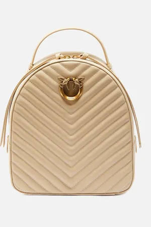 Pinko Sac à dos Love Backpack, Beige-gris fumée-or antique, U