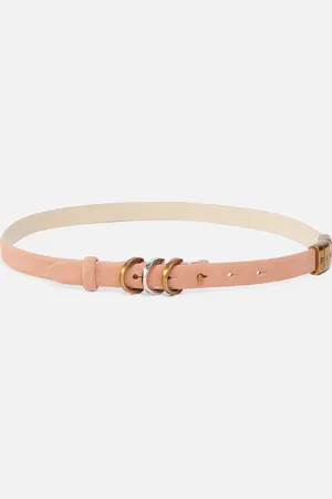 Pinko Fine ceinture en daim de 2 cm avec anneaux logotés, , L
