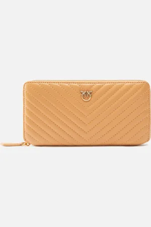 Pinko Portefeuille à contour zippé en cuir nappa à chevrons, , U