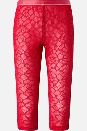 Pinko Knee-high leggings in stretch lace, , XS