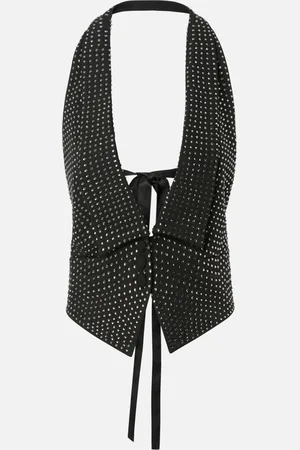 Pinko Vest with rhinestones and open back, , 46