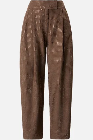 Pinko Wide full rhinestone trousers, , 40