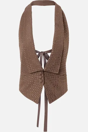 Pinko Vest with rhinestones and open back, , 46
