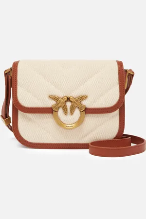 Pinko Love Bag square handbag in canvas and leather, , U