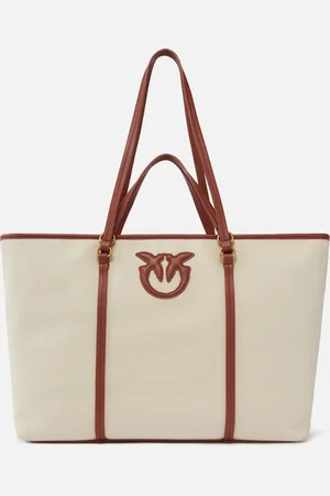 Pinko Maxi shopper bag in recycled canvas with double handles, , U