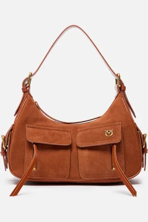 Pinko Suede cargo shoulder bag with pockets, , U