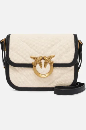 Pinko Love Bag square handbag in canvas and leather, , U