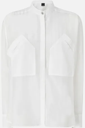 Pinko Mandarin collar shirt in cotton and silk, , 44
