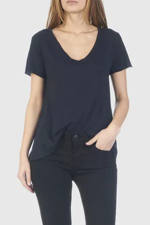 American Vintage Tee-shirt Col V en coton mélangé