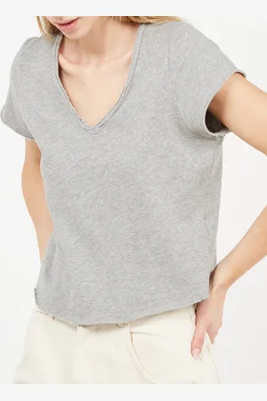 American Vintage Tee-shirt droit Col V en coton
