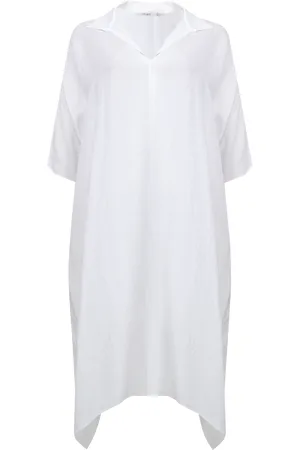 Mat Fashion Robe tunique midi Col V