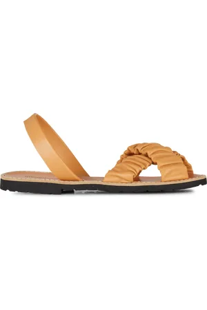 MINORQUINES Sandales à brides froncées en cuir lisse