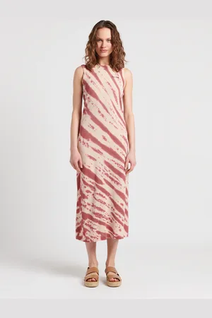 Maison Labiche Robe longue droite col rond à imprimé