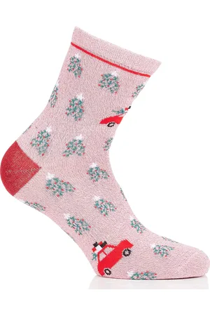 Pieces® Lot de 4 chaussettes à imprimé