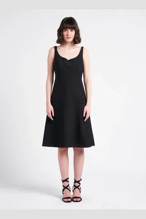 THEORY Robe midi droite en laine mélangé