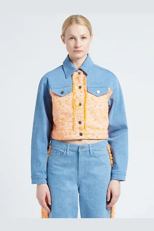 Karl Lagerfeld Veste en jean et en tissu bouclé