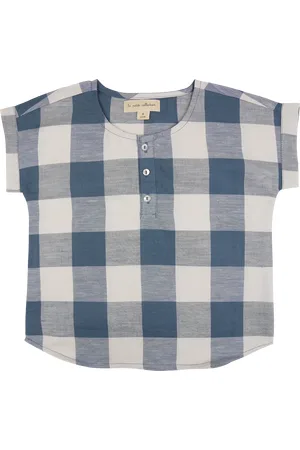 La Petite Collection Tee-shirt col rond à carreaux
