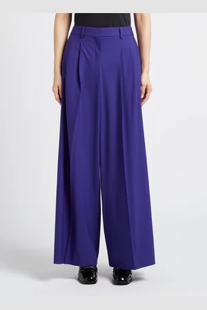 THEORY Pantalon large taille haute en laine mélangé