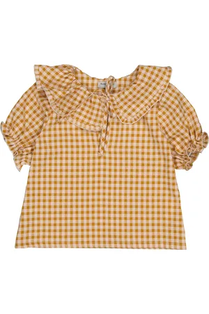 Petite Lucette Blouse vichy en coton mélangé