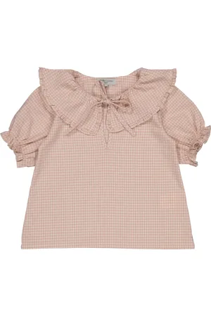 Petite Lucette Blouse vichy en coton mélangé