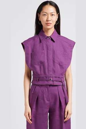 IRO Gilet col classique en lin