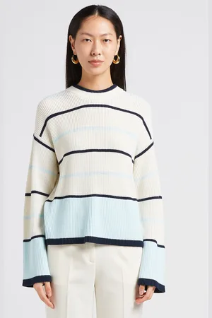 Moss Copenhagen Pull col rond rayé en maille mélangée