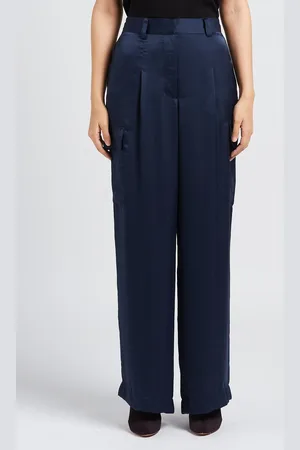 Bash Pantalon cargo taille haute satiné