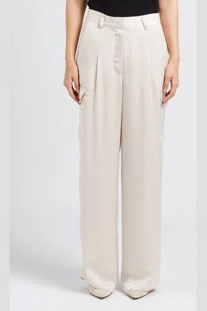 Bash Pantalon cargo taille haute satiné
