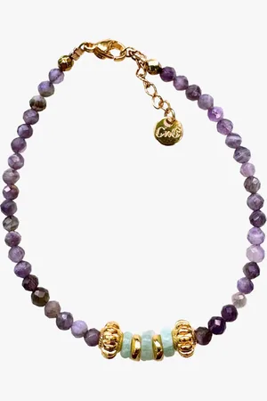 Ginandger Bracelet améthyste et amazonite