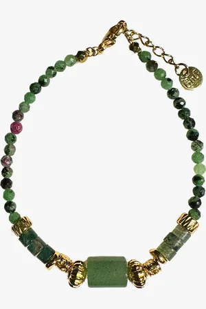 Ginandger Bracelet rubis zoïsite et aventurine