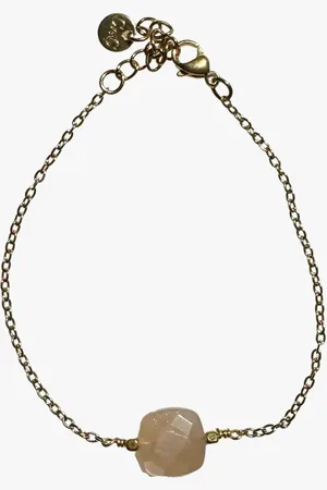 Ginandger Bracelet pierre de lune orangée