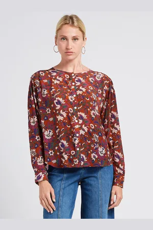 Louise Misha Blouse fluide col rond à imprimé