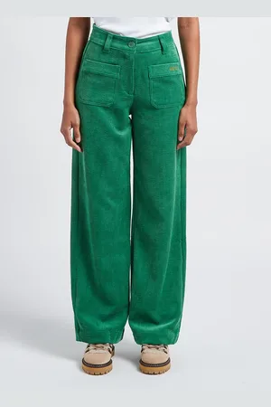 Indee Pantalon large taille haute côtelé
