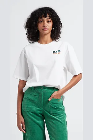 Indee Tee-shirt col rond brodé en coton
