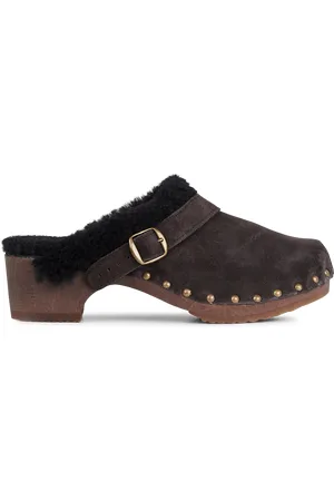 BOSABO Sabots fourrés en cuir velours