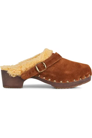BOSABO Sabots fourrés en cuir velours