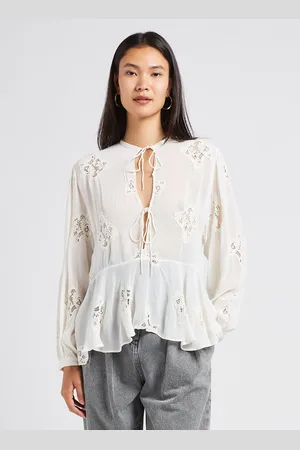 IRO Blouse col tunisien à broderie ajourées