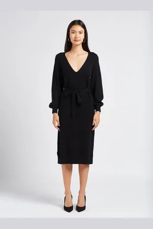 VILA Robe pull col rond droite