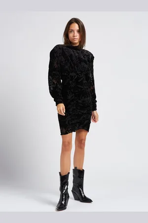 IRO Robe droite courte à col montant en jacquard