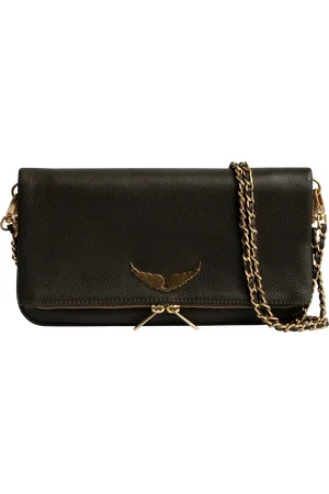 Zadig & Voltaire Pochette en cuir chaînes en métal