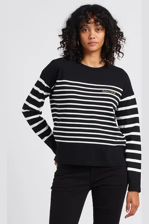 Maison Labiche Pull col rond à rayures en coton biologique