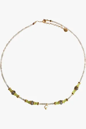 Ginandger Collier peridot et pierre de lune