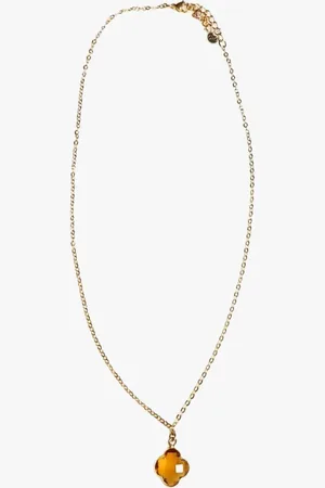 Ginandger Collier trèfle citrine